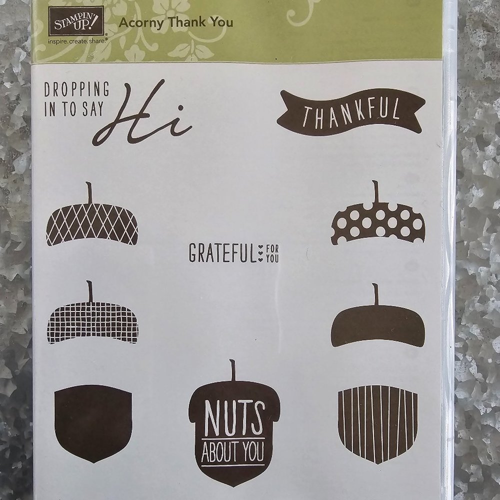 Stampin Up ACORNY THANK YOU Stamps